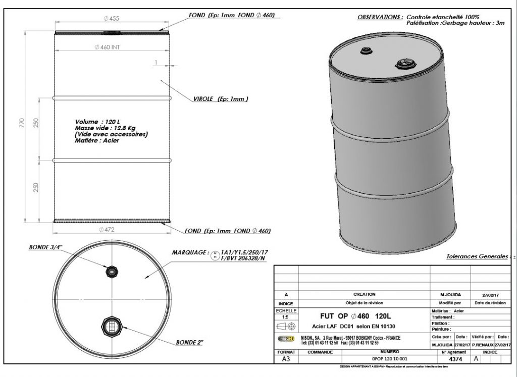 Plan fûts sur mesure